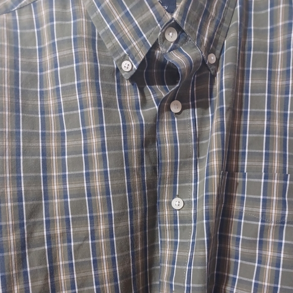 Ivy Crew Mens Large Button Down Olive Green And Navy Shirt Pre Owned - Picture 3 of 7